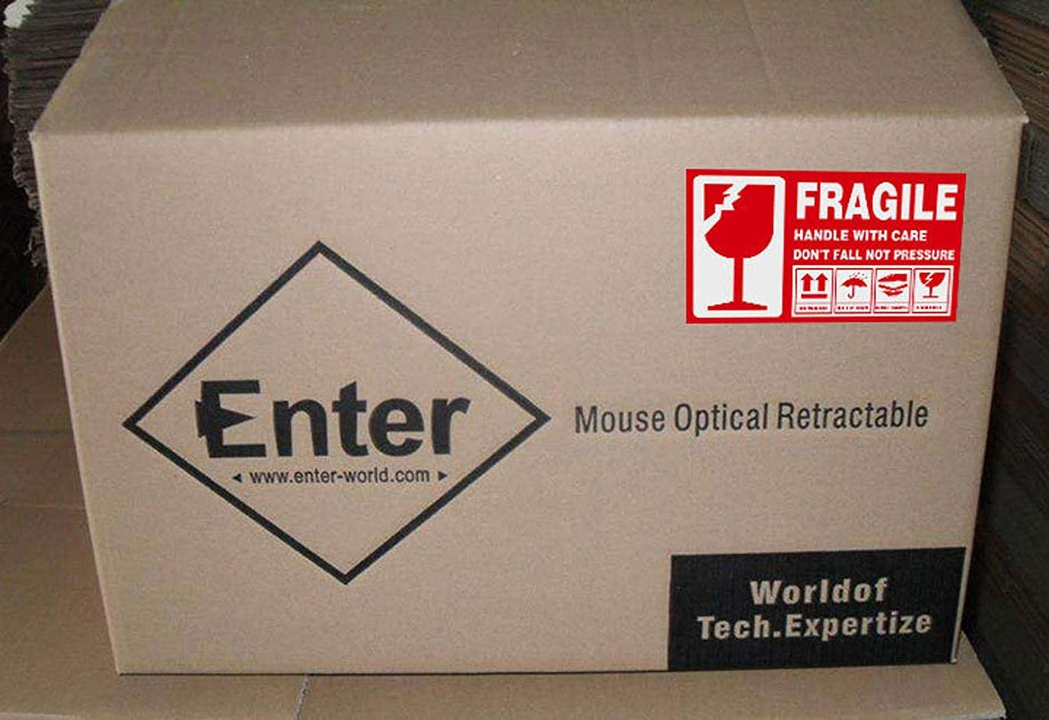 AUTENS Shipping Labels Fragile Stickers, 250Pcs 1 Roll 130 X 70Mm Labels, Warning Stickers with Notice Handle with Care Do Not Fall Thank You, Keep Dry Upward Do Not Trample (Red) image number 6