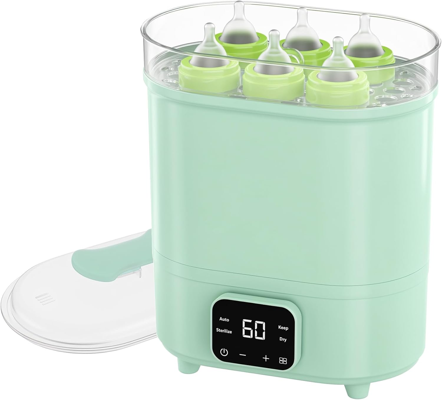 Baby Bottle Steriliser and Dryer, Electric Steam Steriliser, Universal Fit for All Baby Items, Breast Pump Accessories, Green
