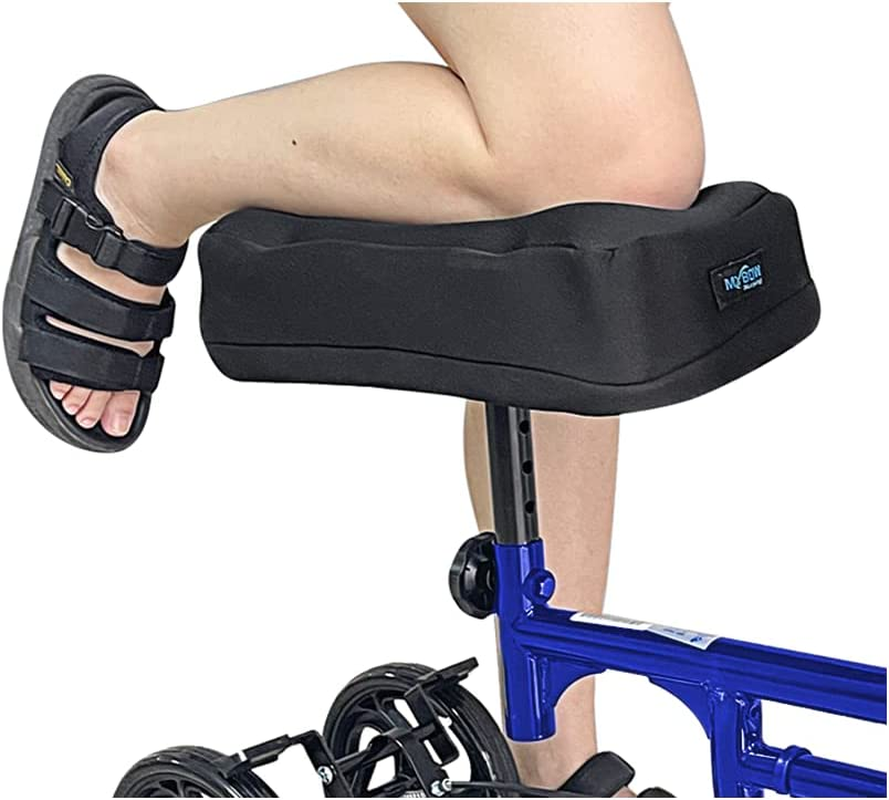 Knee Scooter Pad for Comfort Knee Walker Pad Cover Cushion Scooter for Broken Foot Leg Injury Knee Cushion Roller Scooter Padding Medical Foam Cushion Seat Cover (Black) image number 4