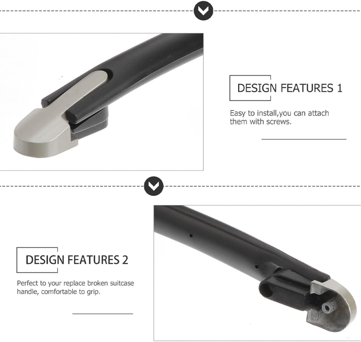 SUPVOX Suitcase Handle Grip Replacement Screws Sturdy Luggage Handle for Travel Suitcases and Luggage Cases image number 4