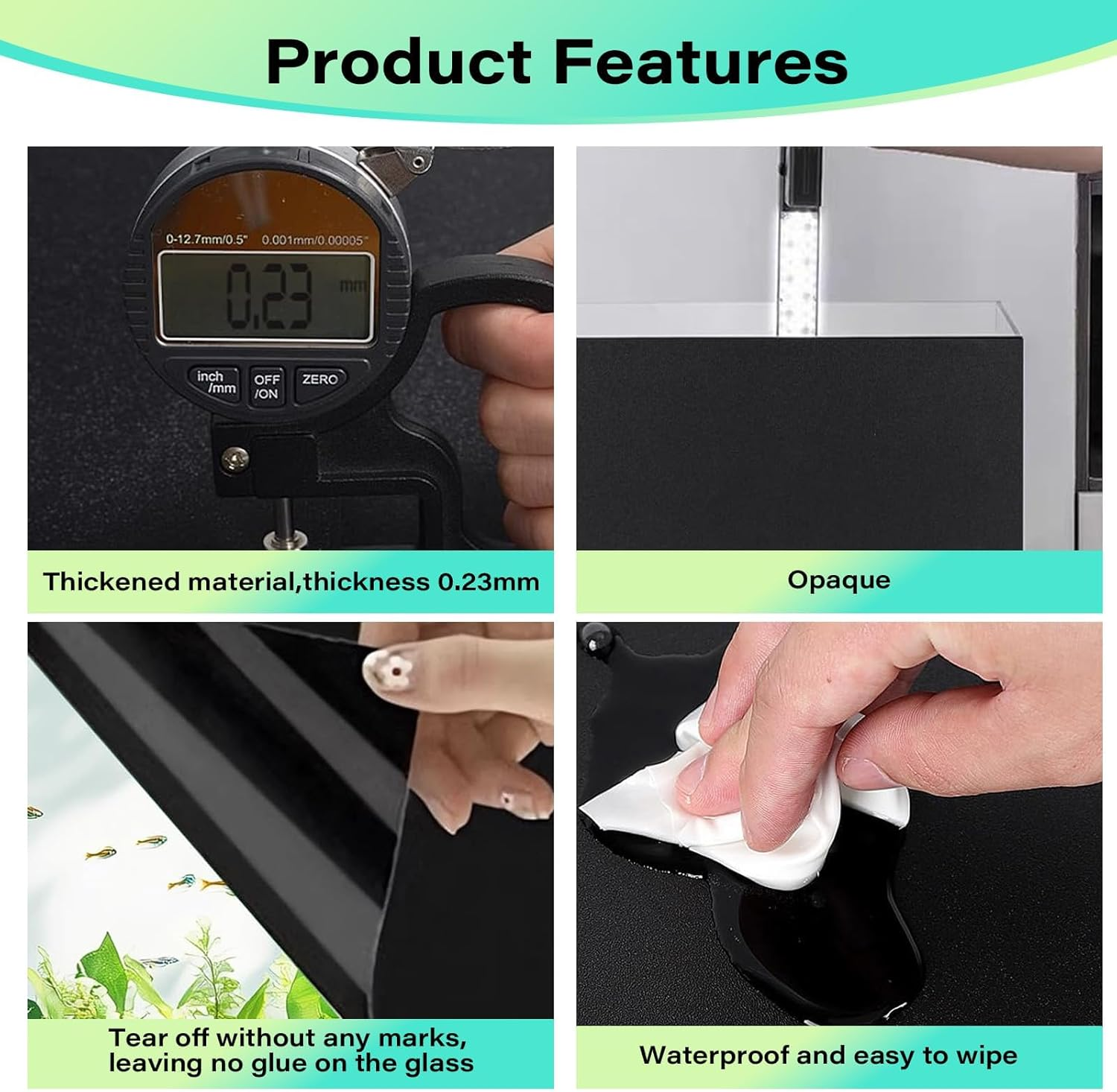 Aquarium Background Static Cling Black Fish Tank Background Wallpaper Fish Tank Backdrop Vinyl Aquarium Poster Background 78 X 12 In image number 6