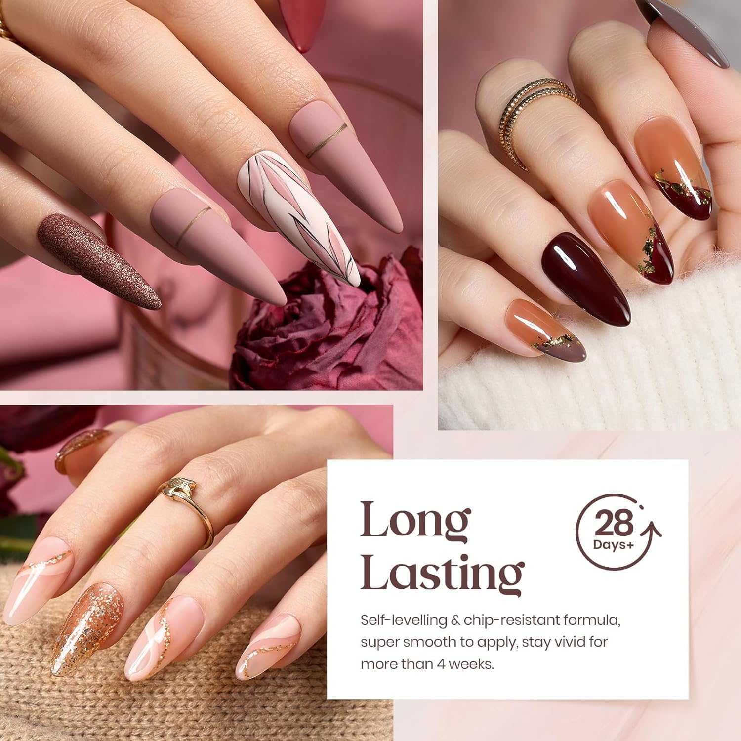 Beetles Gel Polish Gel Nail Polish Set 23Pcs Stylish Retro Gel Nail Polish Kit Green Blue Red Glitter Gel Nail Polish Glossy & Matte Gel Top Coat Base Coat Soak off Uv Nail Lamp image number 4