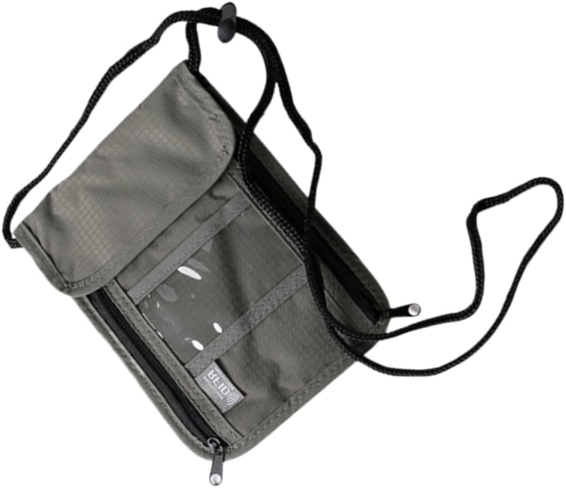 Veemoon Travel Wallet Neck Hanging Passport Holder for Men and Women, Waterproof Multifunctional Passport Cover Id Window, Credit Card Organizer, Grey Travel Carry Bag image number 6