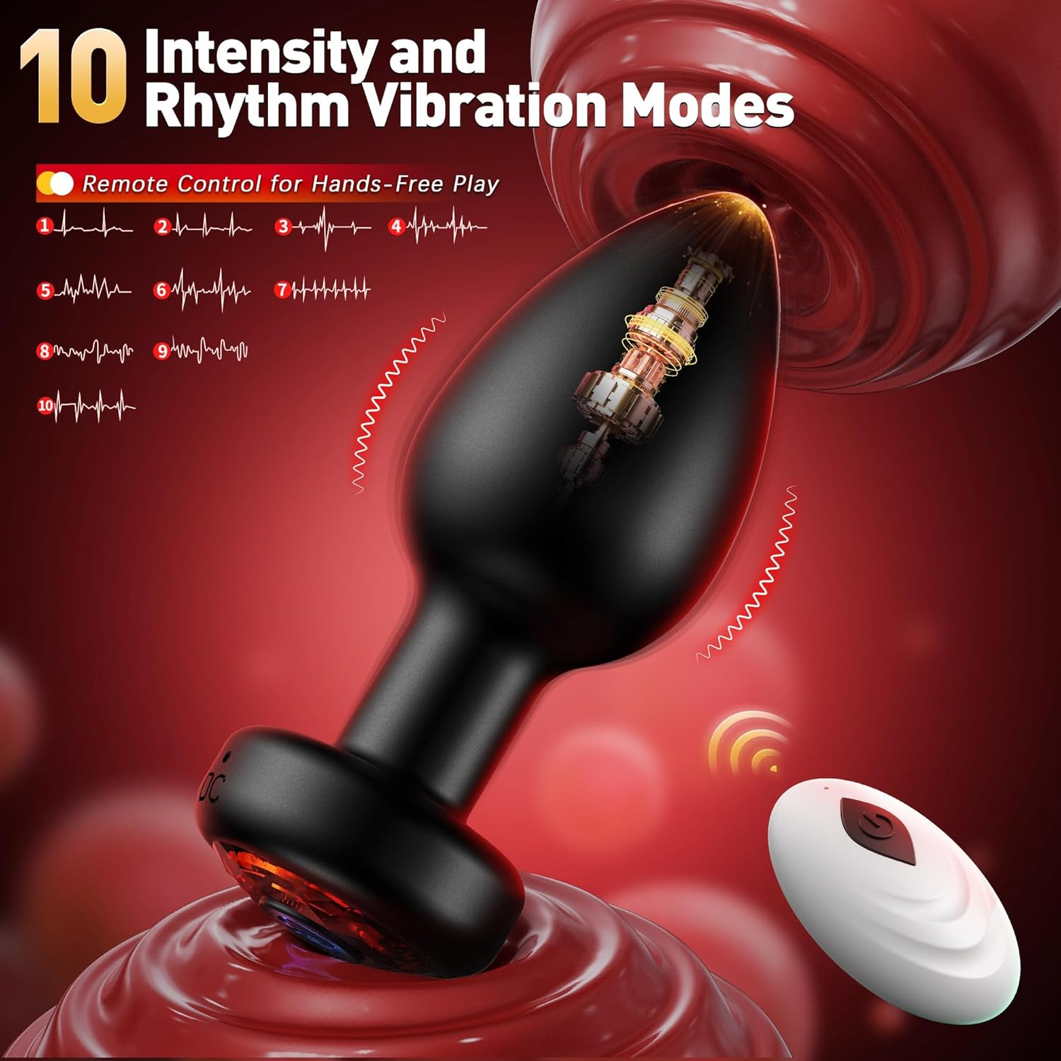 Vibrating Butt Plug Set 3-Size Progression Anal Toys, 10-Stage Vibration Anal Plugs Training Kit, Sex Toys Couples for Man Woman Buttplug Silicone Small but Plug Adult Toy Women Men, Remote Control image number 4