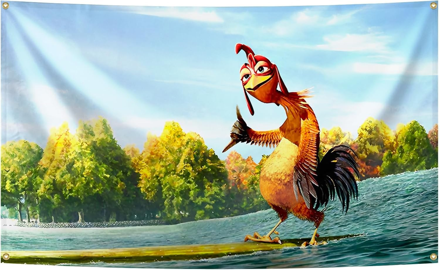 Chicken Flag, 90 * 150Cm Funny Flags with 4 Brass Grommets, Vivid Color and Fade Proof, Indoor/Outdoor, for Bedroom Living Room College Dorm Man Cave Room Decor Parties Gift image number 6