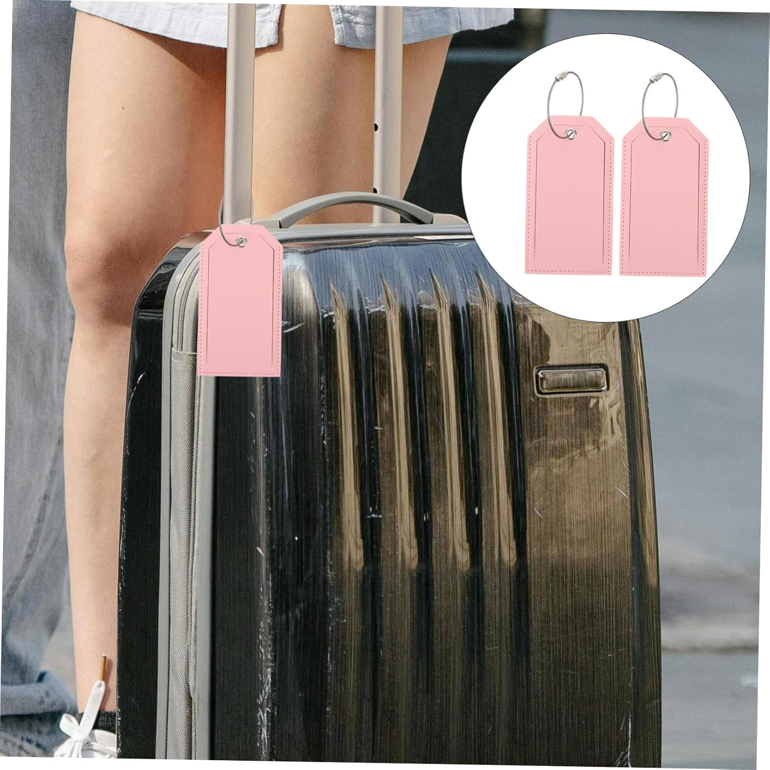 COLLBATH 2Pcs Cute Luggage Tags Holder Travel Suitcase Tags Baggage for Easy Identification image number 3