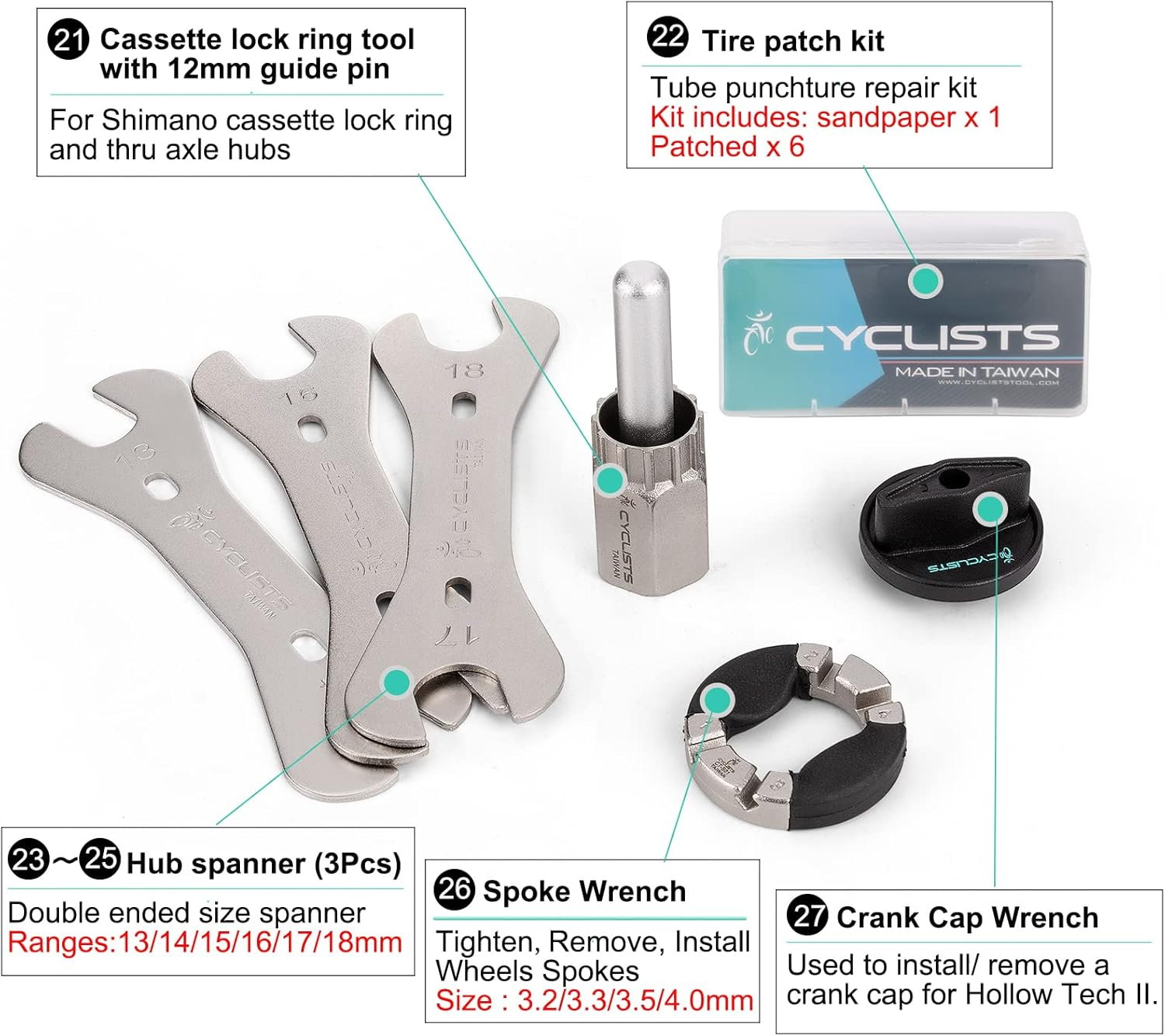 27 Piece Bike Tool Kit - Bike Tools Maintenance Repair Kit - Mountain/Road Bike Bicycle Repair Tool Kit with Storage Case image number 1