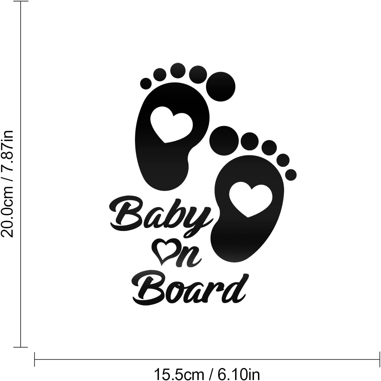 Baby on Board Stickers for Cars, Nouiroy Love Feet Baby in Car Decals and Stickers Size 7.9 * 6.1In Lovely Car Window Bumper Sticker Safety Warning Sign Auto Vinyl Sticker Waterproof, Laser Blue