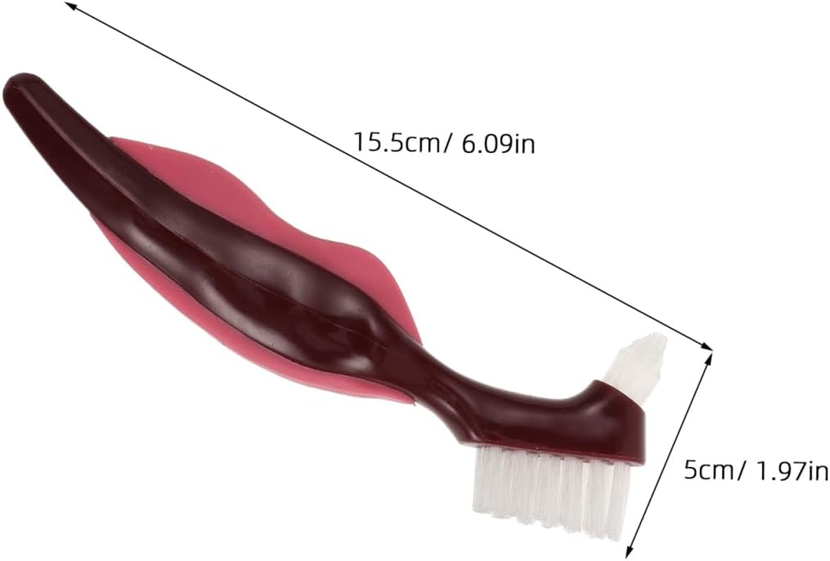 FOMIYES 2Pcs Dual Head False Teeth Brush with Hard Nylon Bristles Ergonomic Non Slip Handle for Effective Denture Cleaning and Stain Removal Portable Oral Care Tool image number 6