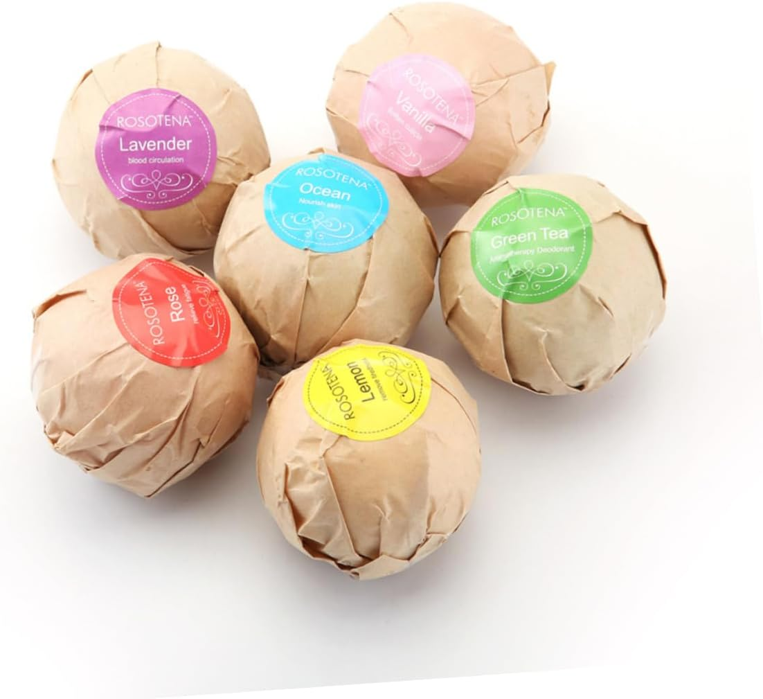 Healeved 6Pcs Organic Bath Salts Set 2.1Oz Bubble Balls for Stress Relief Handmade Bath Salts for Women and Girlfriends Relaxing Spa Experience image number 5