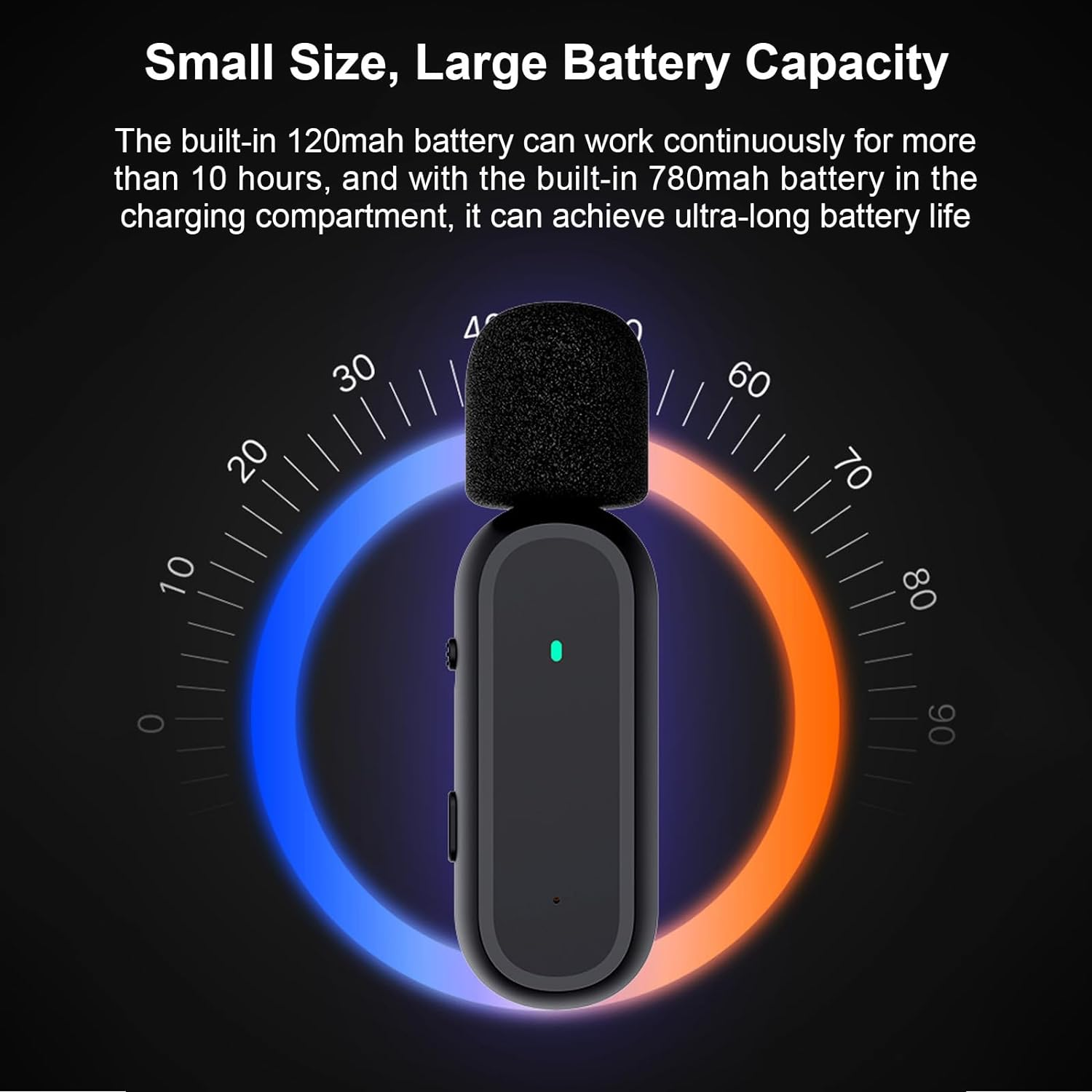 Domary Wireless Clip-On Microphone Wireless Mic Receiver and Transmitter with Charging Box for Type-C Mobile Phone Rechargeable Microphone with Windscreen image number 5