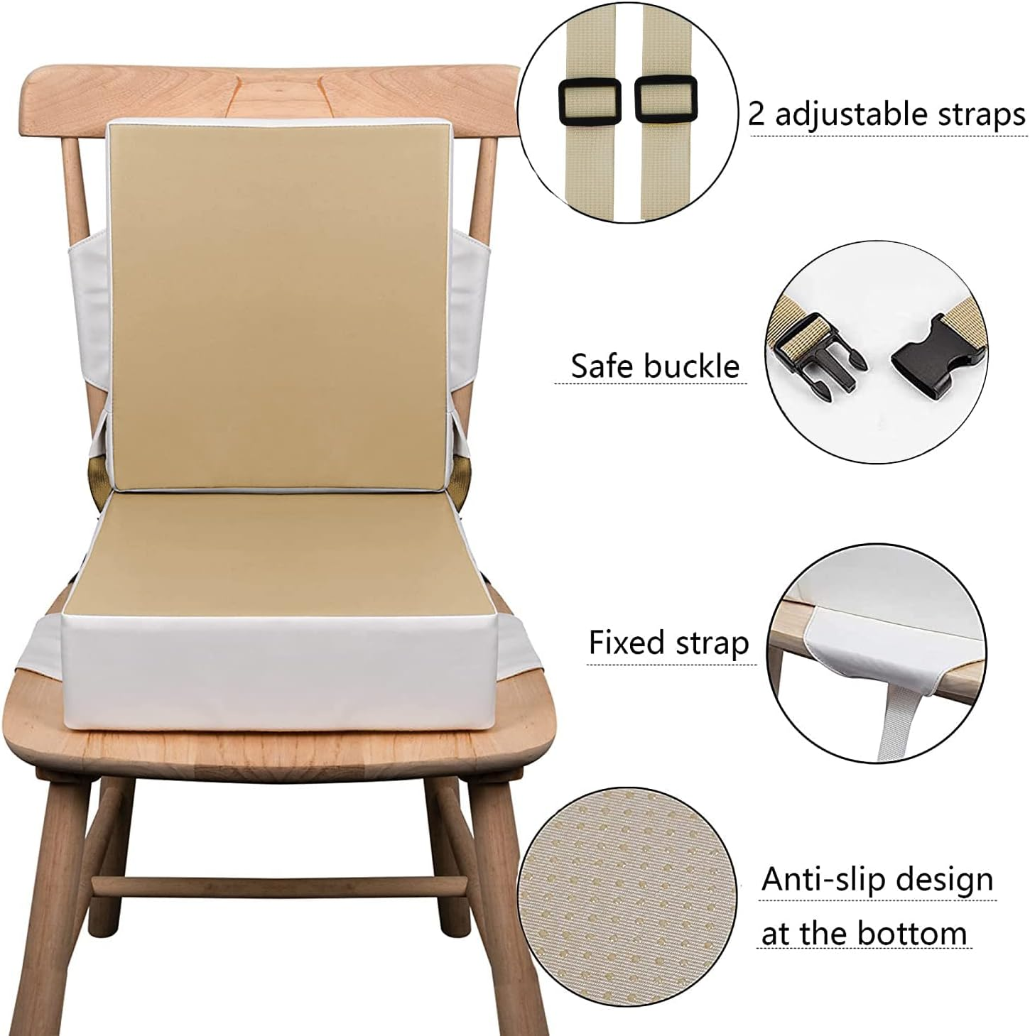 Kalawen Toddler Booster Seat for Dining Table - Khaki image number 6