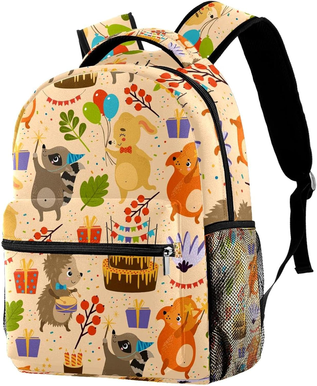 Hedgehog Rabbit Fox Raccoon Backpack Students Shoulder Bags Travel Bag College School Tote Backpacks image number 5