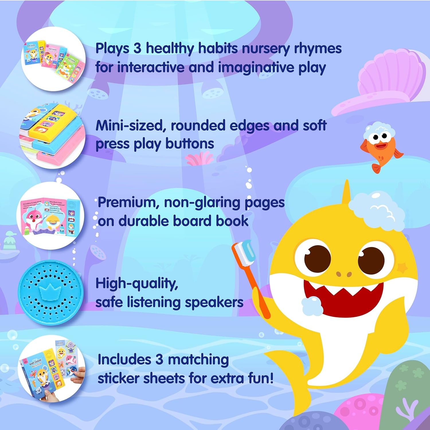 Pinkfong Baby Shark Healthy Habits Sound Books Boxed Set image number 2