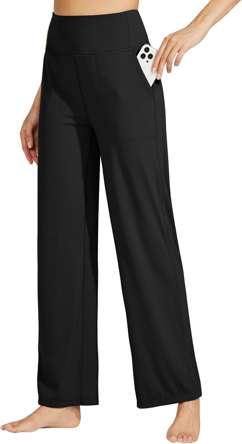 WILLIT Women'S Wide Leg Yoga Pants with Pockets High Waist Comfy Soft Comfy Casual Lounge Pants 28"/30" image number 4