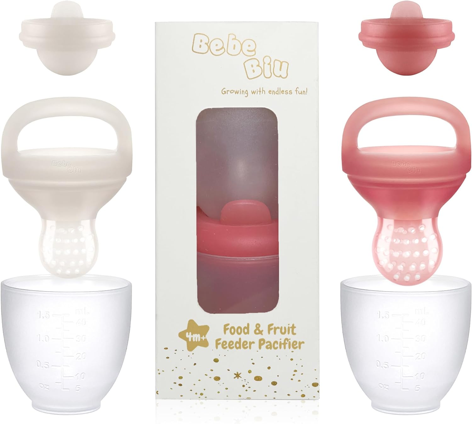 Baby Fruit Feeder Baby Fresh Food Feeder Pacifier - 2 Packs Silicone Fruit Feeder BPA Free image number 6