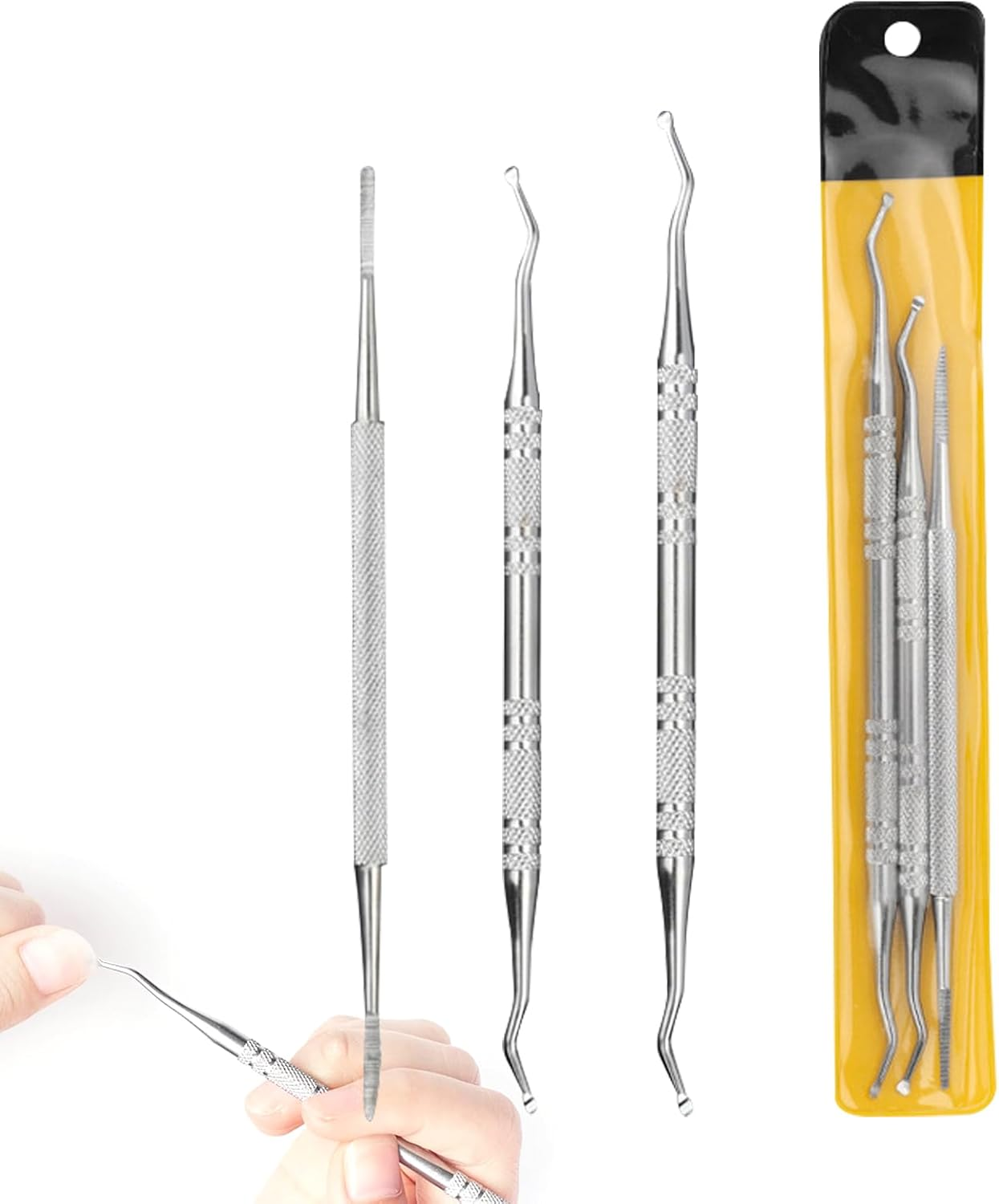 3 Pieces Ingrown Toenails Set Professional Nail Care Ingrown Toenails File & Lifter Kit Pre Stainless Steel Manicure & Pedicure Set Nail File and Ingrown Toenail Tool image number 5