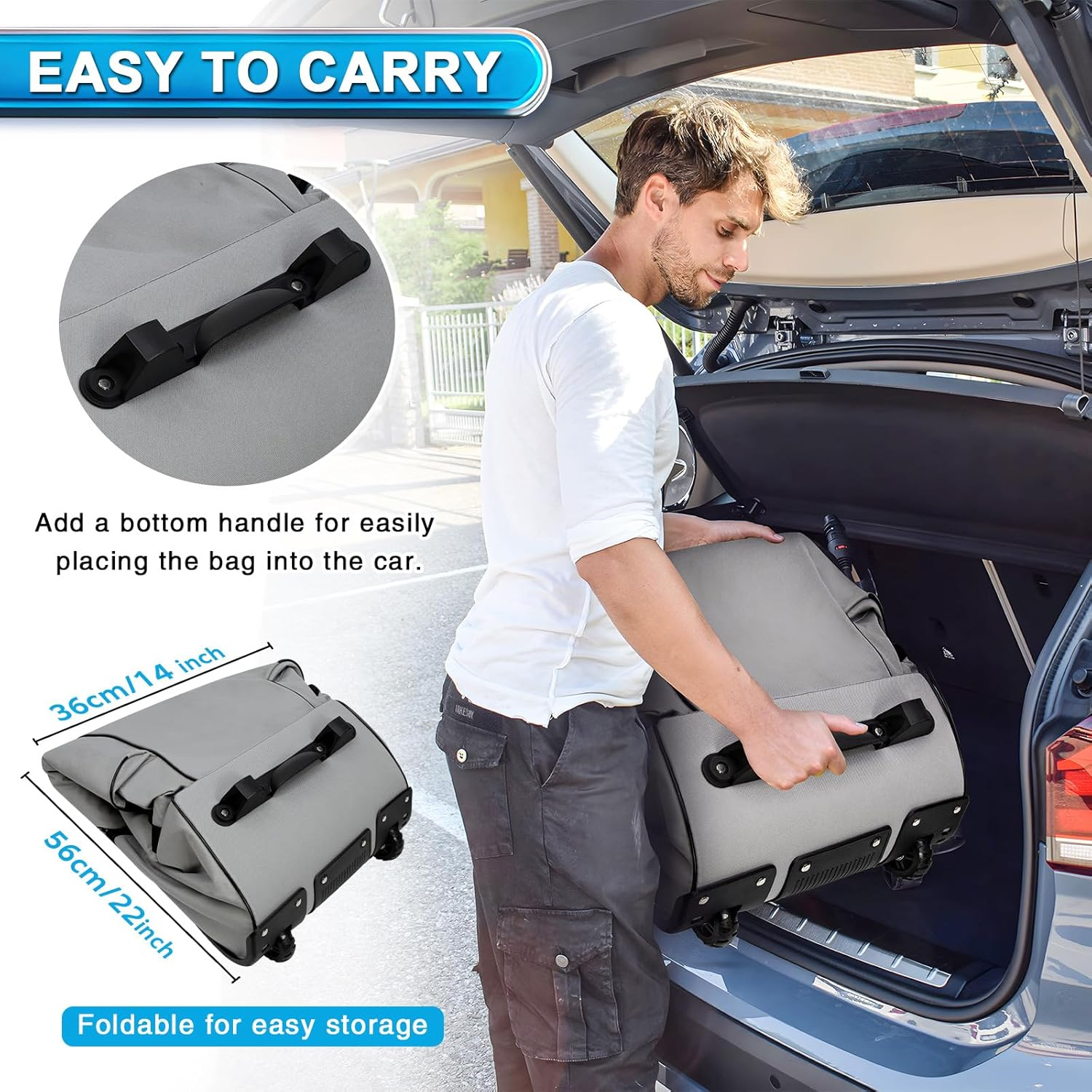 Outdoors Golf Travel Bag - Heavy Duty 600D Polyester Oxford Wear-Resistant, Excellent Zipper Universal Size with Wheels, Soft-Sided Golf Club Travel Cover to Protect Clubs image number 3