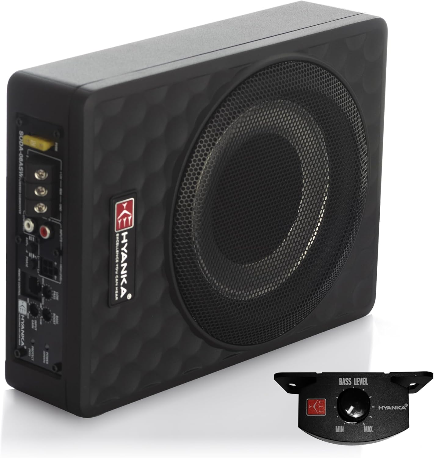 H Yanka SODA-08ASW 400W 8 Inch Compact Underseat Car Subwoofer with Built-In Amp, Slim Powered Subwoofer for Car/Truck/Jeep Audio image number 3