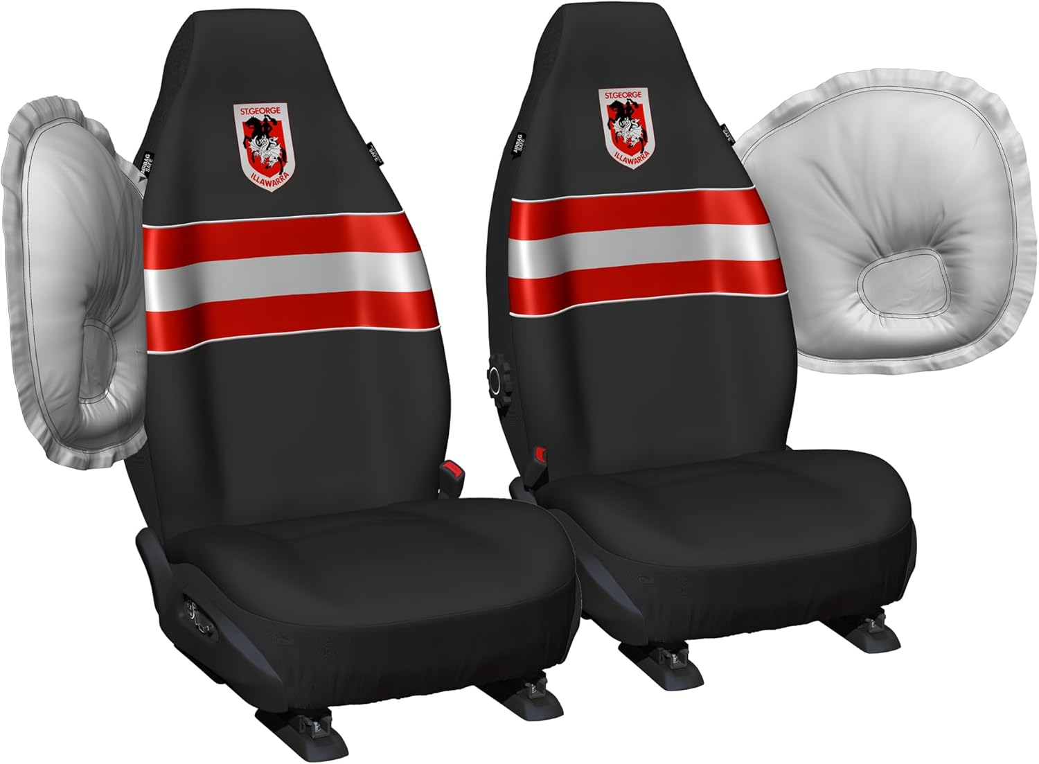 Sperling ST George Dragons Official NRL Seat Covers Airbag Compatible image number 1