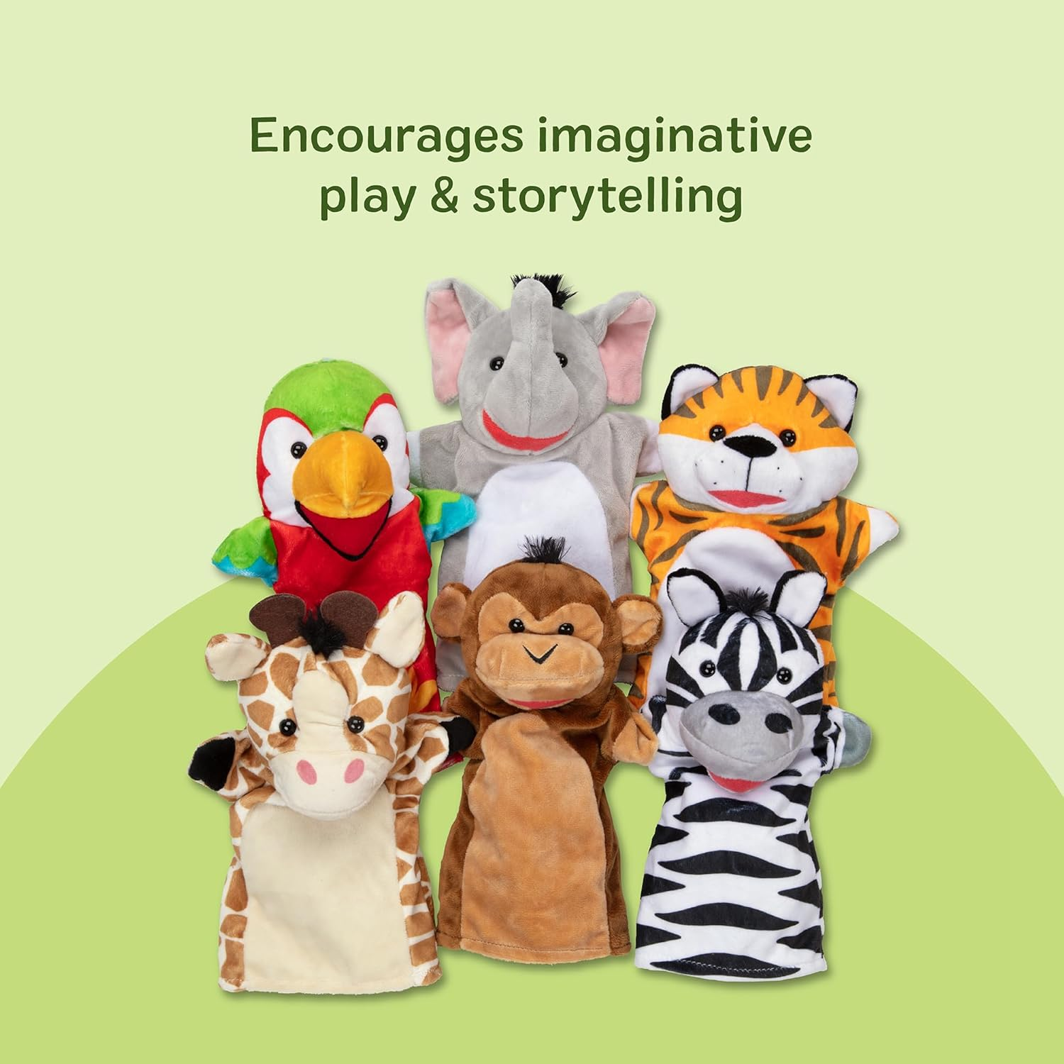 Melissa & Doug - Safari Buddies Hand Puppet Set (6 Pc) image number 6