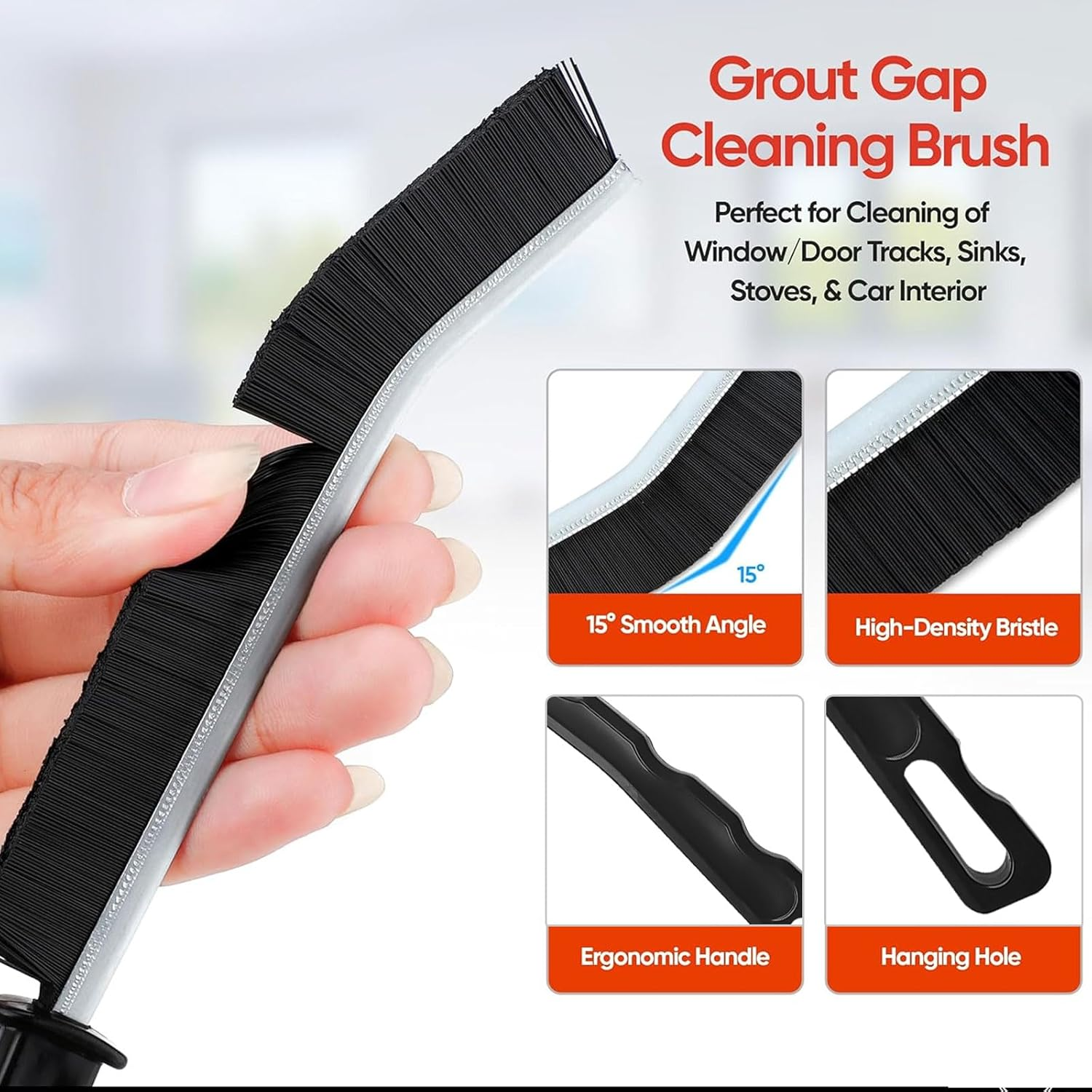 Crevice Cleaning Brush,Multifunctional Cleaning Brush Tool, Bathroom Gap Brush, Small Cleaning Brush, Grout Brush, Kitchen Brush, Cleaning Tools for Toilet, Bathroom, Home, Bathtub, Sink, Household image number 3