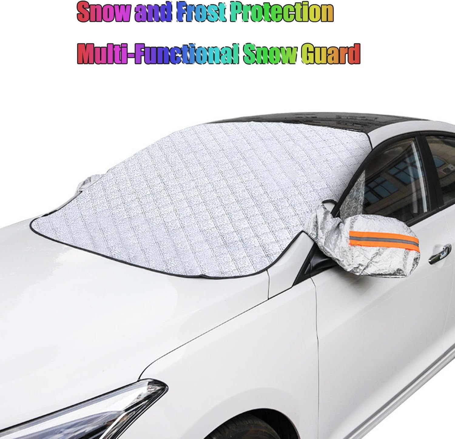 5Pcs Car Windshield Sun Shade, Winter Windshield Protector, Sunshade Front Window Automotive Covers, Car Windscreen Cover with Side Mirror Cover (160Cm) image number 3