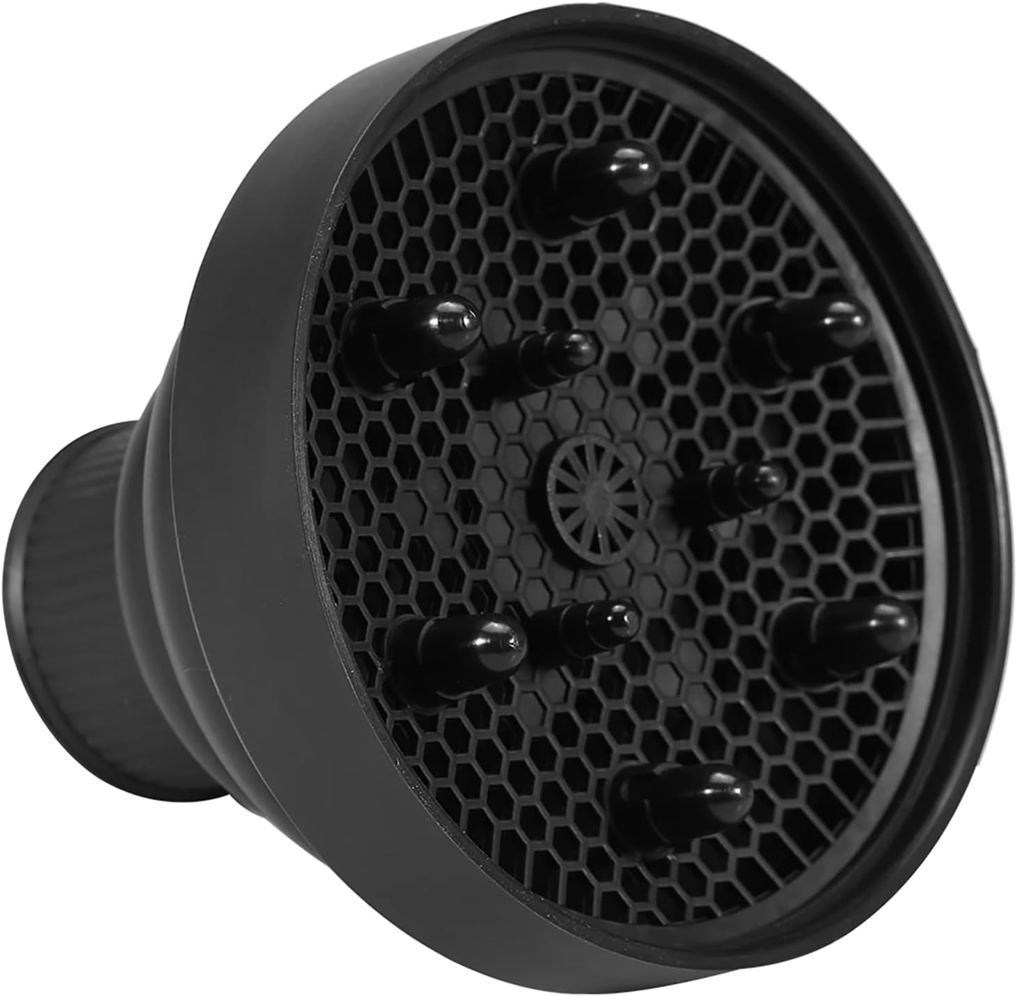 Foldable Hairdryer Diffuser - High Temp Resistant Silicone, Protects Hair from Heat Damage, Washable - 5 Color Choices (Black)