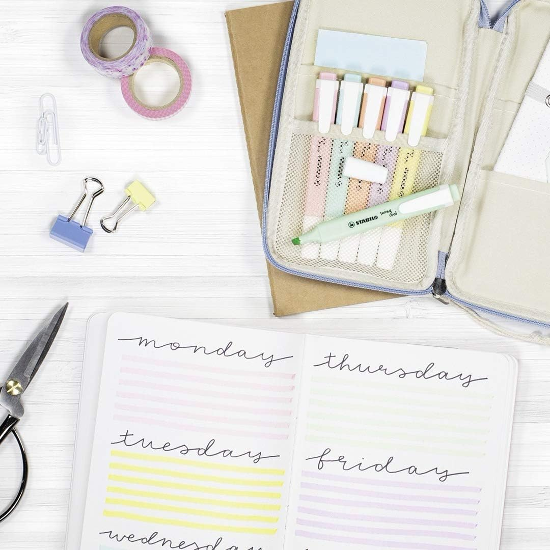 STABILO Swing Cool Pastel Highlighter - Wallet of 6 Assorted Colours image number 2