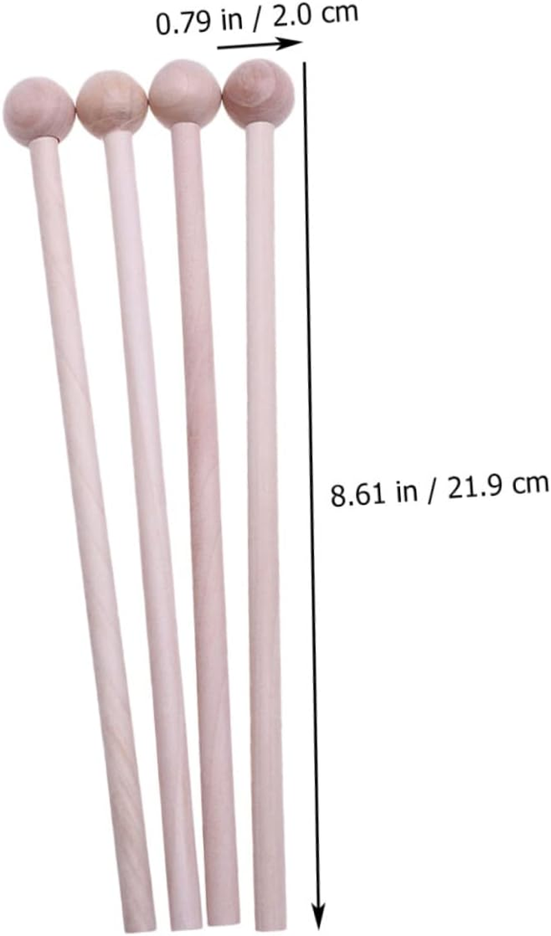 Totority 12Pcs Percussion Hammer Drum Stick Drum Sticks Kids Drum Stick round Head Hammer Wood Block Sticks Timpani Mallets Cymbal Mallets Mallets Child Xylophone Aldult image number 1