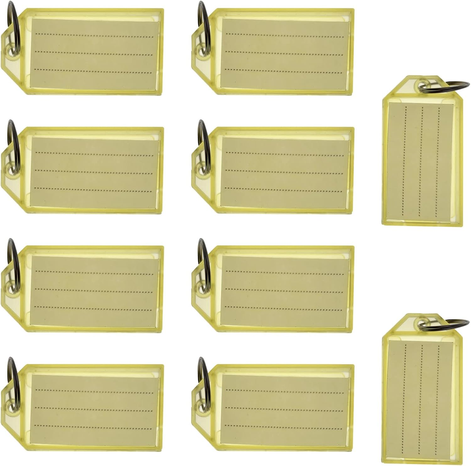 10 PCS Plastic Key Fobs with Labels and Key Rings, Semi Transparent, USB, ID Tags, Luggage Name Tags - Translucent image number 4