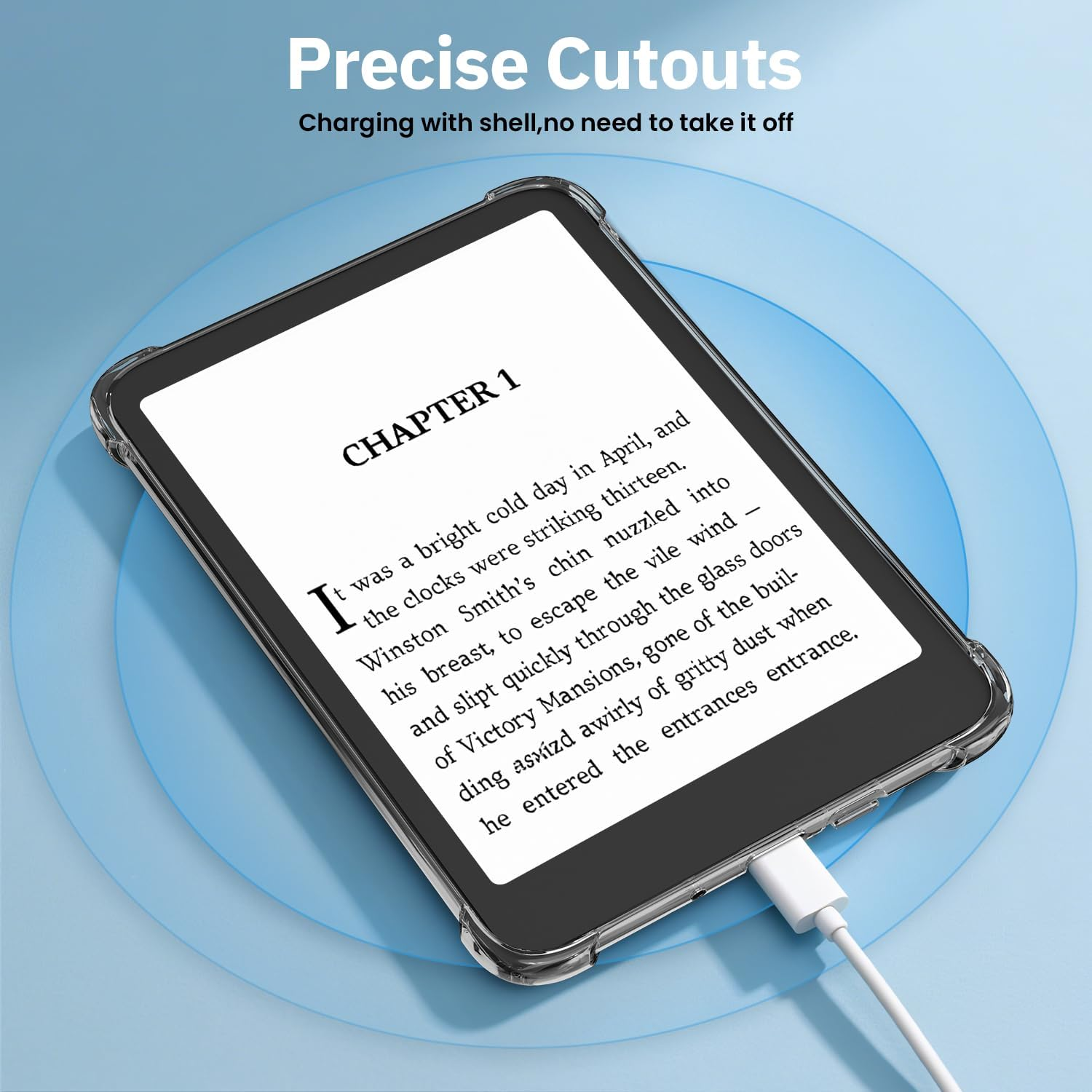 YAVIV Kindle Case for 11Th Gen 2024/2022 &ndash; Slim Clear Silicone Cover with Stand, Shockproof Soft TPU Protective Shell for 6" Kindle E-Reader, Clear Black - Clear Green image number 7