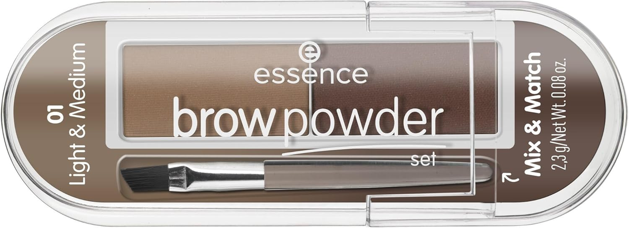 Essence Cosmetics Brow Powder Set Eyebrow Stylist Duo Kit Makeup (02 - Dark & Deep)