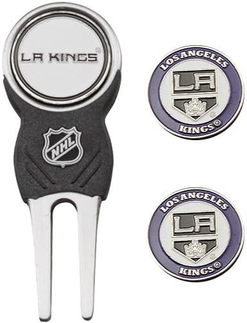 Team Golf NHL Divot Tool with 3 Golf Ball Markers Pack, Markers Are Removable Magnetic Double-Sided Enamel - New York Rangers, Multi Team Color image number 2