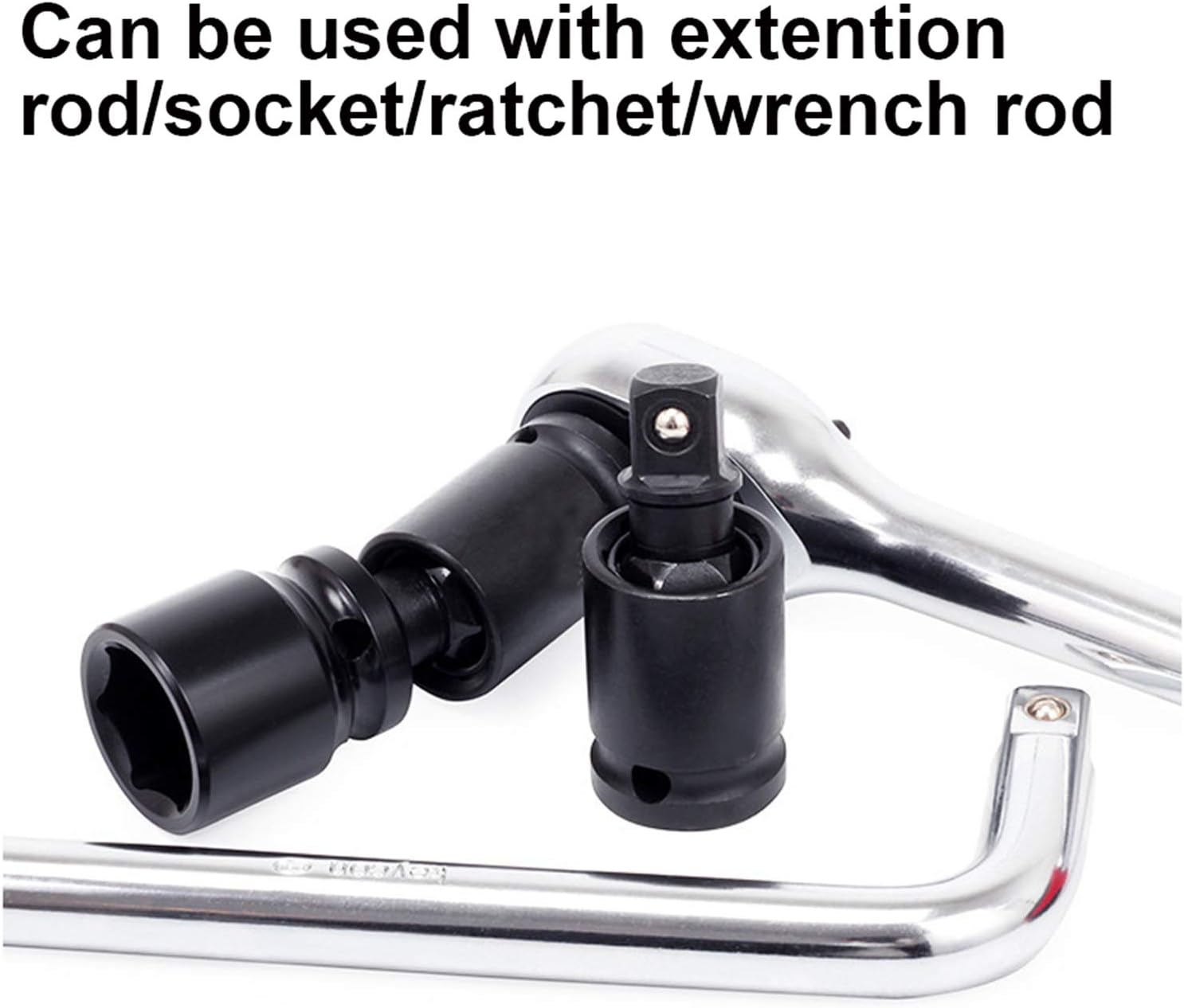 Tophomer (3/4'' Drive) Swivel Impact Socket Set, 1Pc Universal Joint with Ball Spring Design, 1/4, 3/8, 1/2-Inch Drive, Impact Socket Adapter image number 3