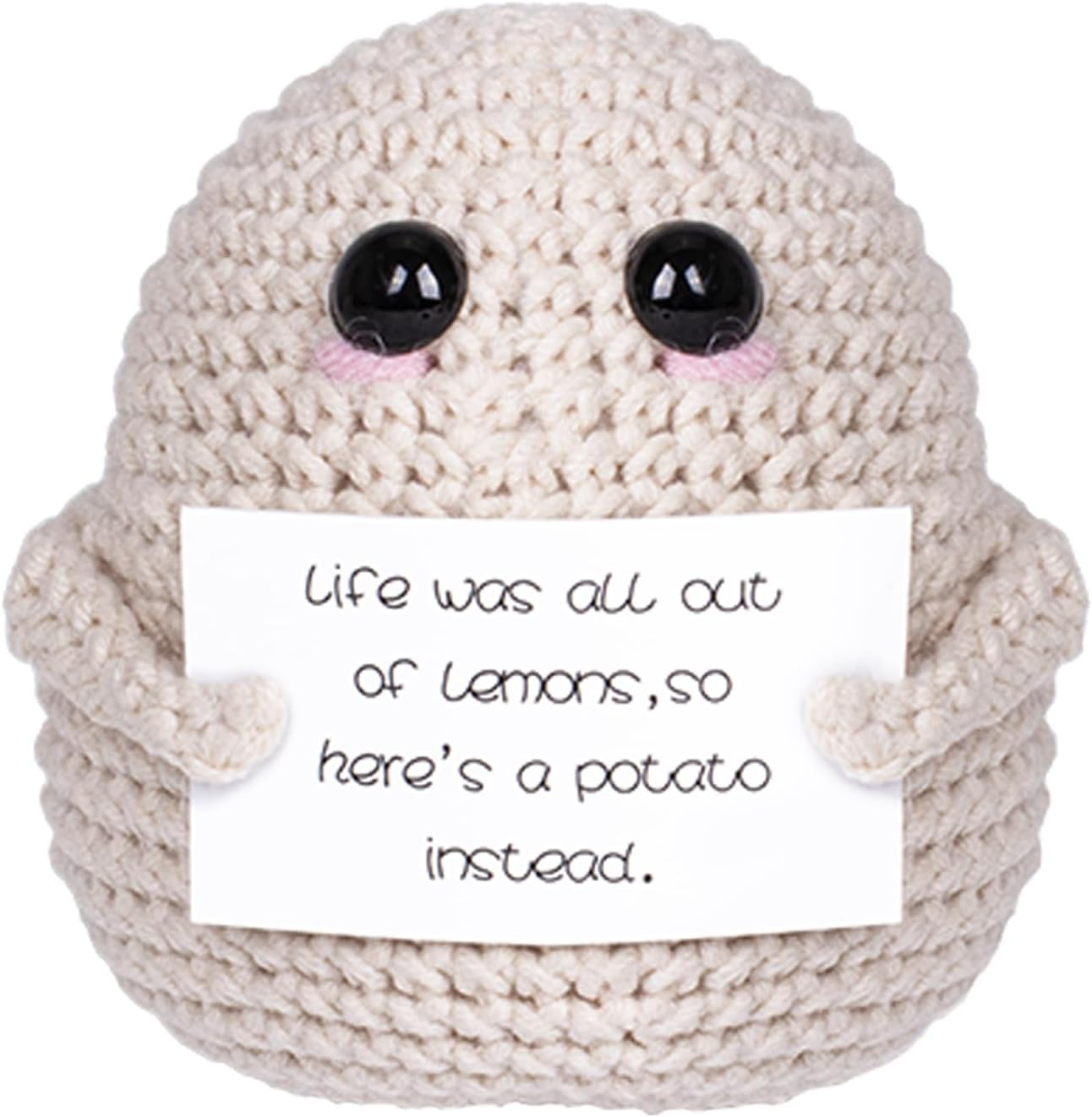 Inspirational Birthday Gifts 2P Positive Poo Emotional Crocheted Support Crochet Pickle Funny Handmade Crochet with Positive Cards Pickle Gifts Suitable for Birthday Gag Gift