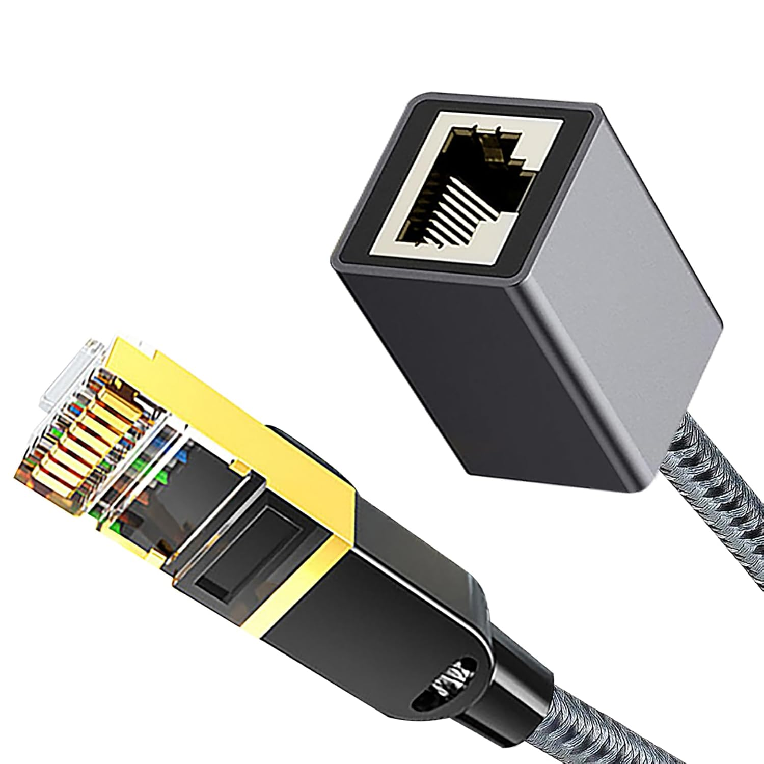 Tunghey Nylon Braided Ethernet Extension Cable Cat6 LAN Cable Extender Cat 6 RJ45 Network Patch Cord Male to Female Connector for Router Modem Smart TV PC Computer Laptop (3M) - 1.8M image number 3