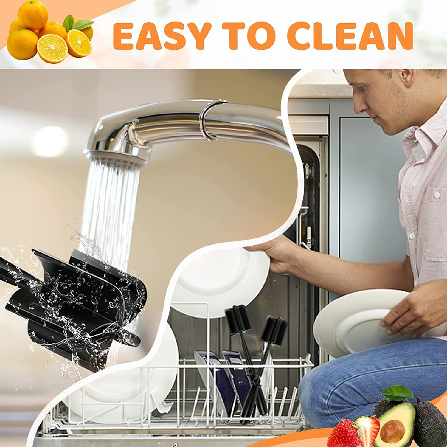 Meat Chopper, Hamburger Chopper, Potato Masher-Professional Multifunctional Heat Resistant Nylon Ground Beef Smasher Kitchen Tools and Gadgets, ​Safe for Non-Stick Cookware. image number 3