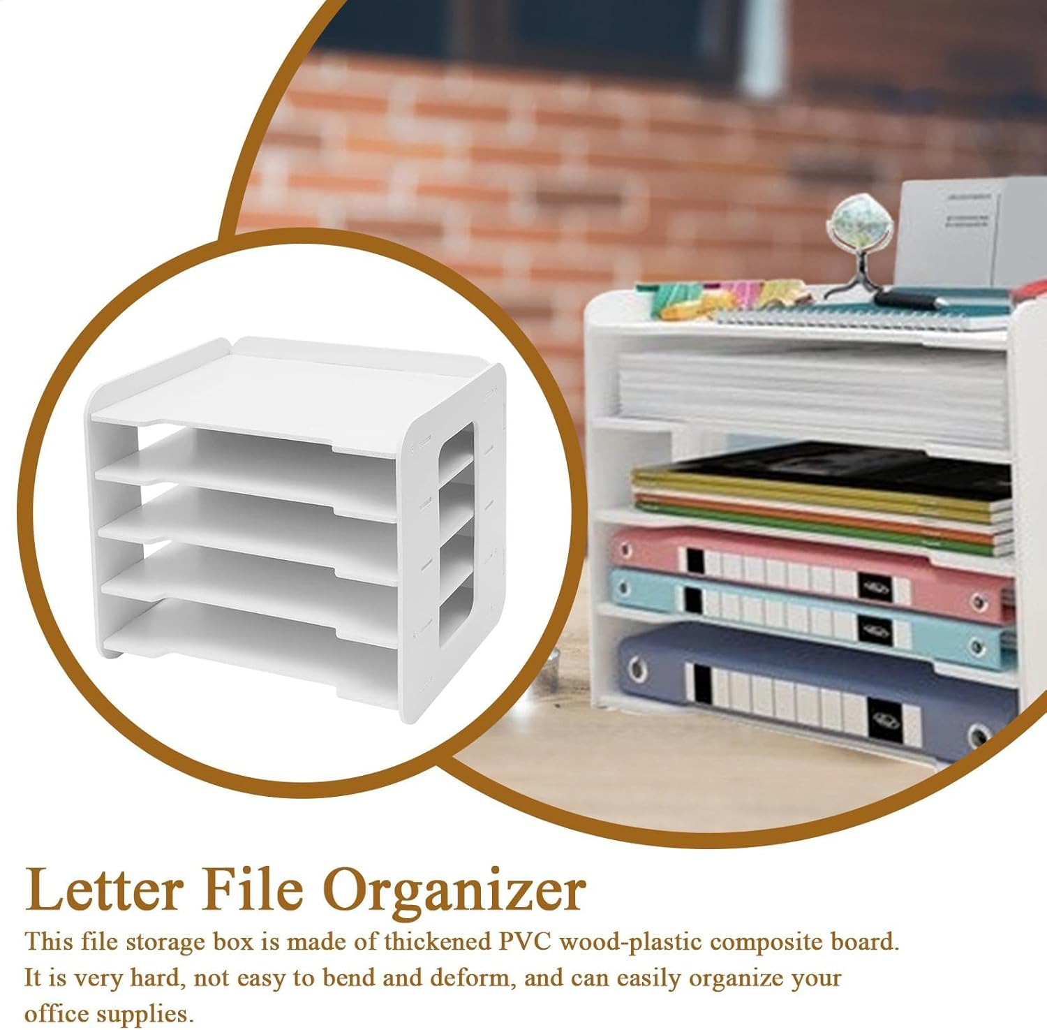 Furtryvl Letter Tray Desk Organizer - Large Capacity Paper Sorter File Holder | Classroom Organization Accessories, Teacher Desktop Document Storage for Home School Studio image number 2