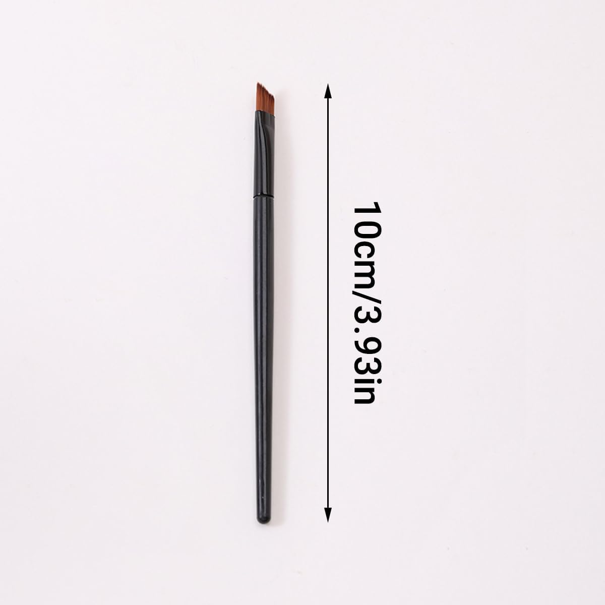 100 PCS Compact Eyebrow, Lip, and Eye Shadow Makeup Brush with Angled Tip, 10Cm Length, Black Plastic Handle, Portable Beauty Tool for Precise Application