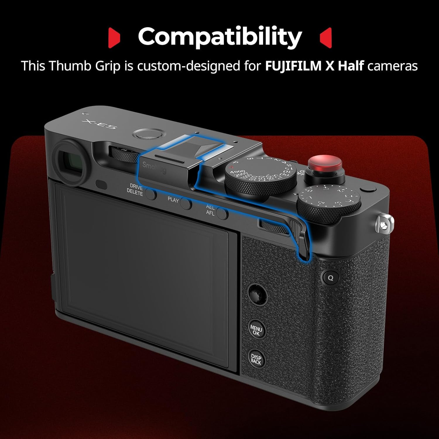 SMALLRIG Thumb Grip with Hot Shoe Cover for FUJIFILM X-E5 (Black) - 5452 image number 1