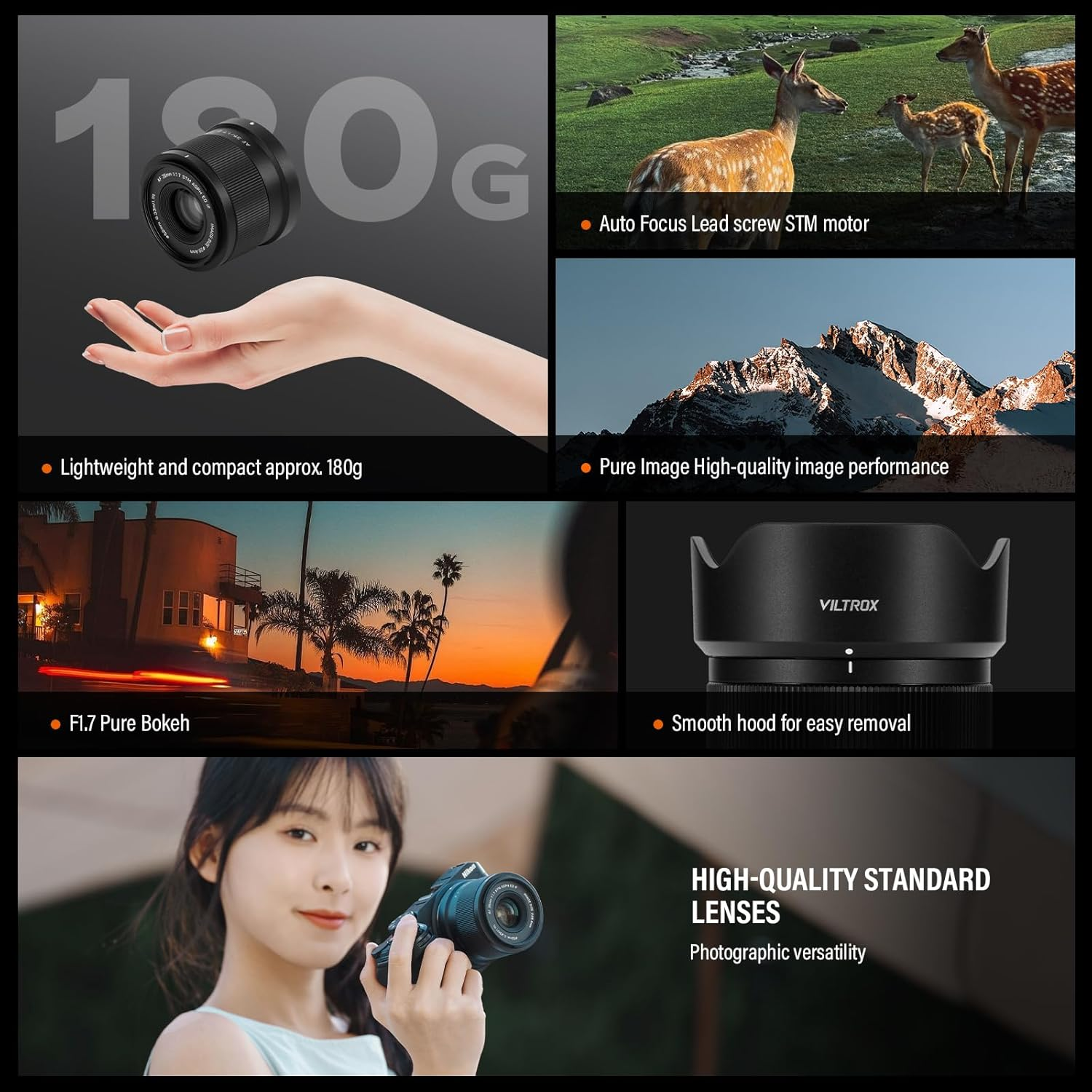 VILTROX 35Mm F1.7 APS-C Prime Autofocus Lenses for Nikon Z Mount STM Camera Lenses Standard Camera Lenses Large Aperture Compatible for Nikon Z9 Z8 Z7 Z6 Z5 Z50 Z30 ZFC image number 1