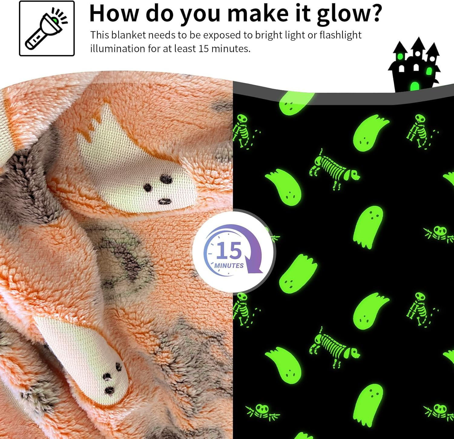 COMFAR Cute Halloween Blankets for Kids, for Kids/Teens/Women/Men, Halloween Blankets and Throws for Adults, Spooky Blanket for Boy/Girls/Toddler, Fall Throw Blanket for Couch 40"X 60" image number 7