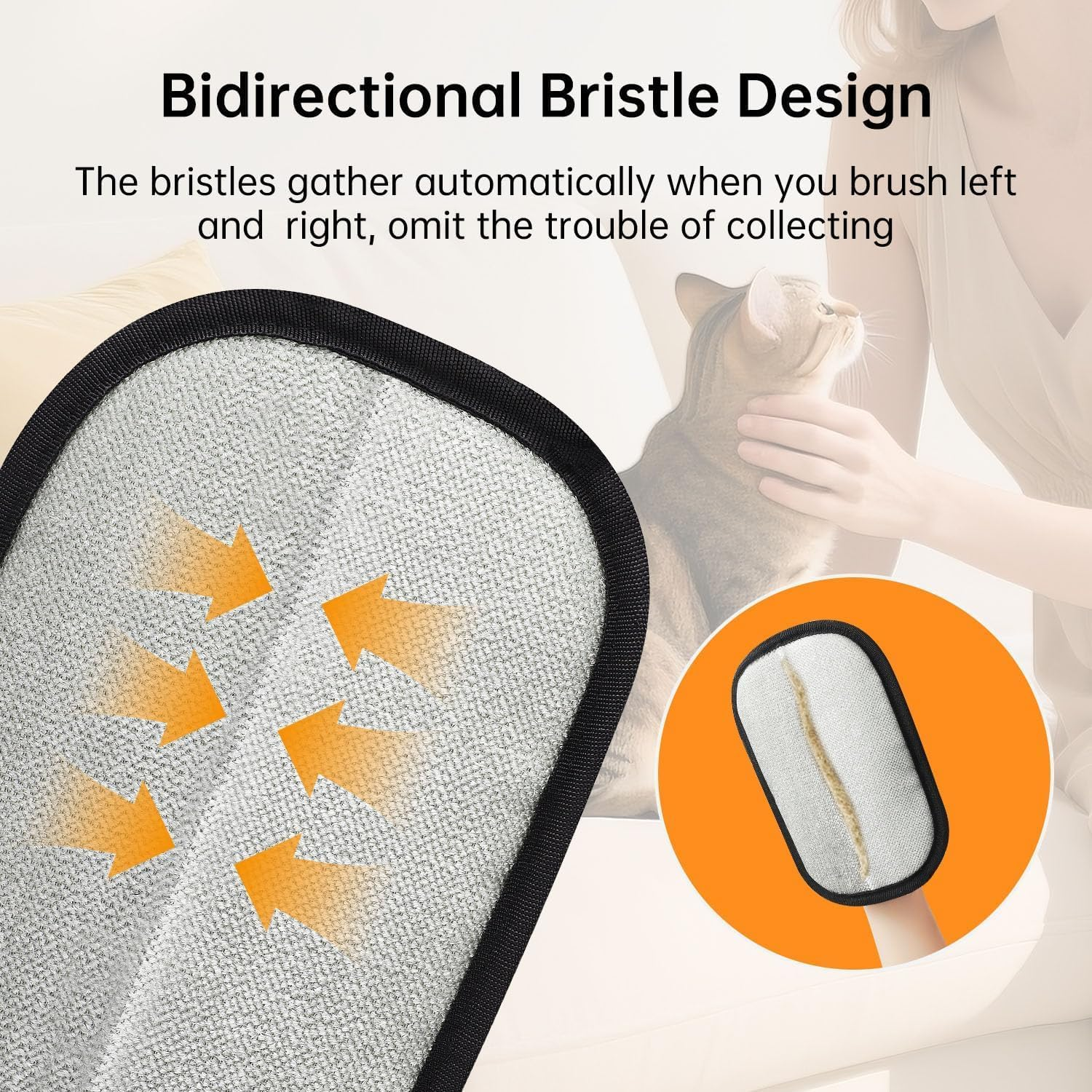 Afeamo Pet Hair Remover, Pet Grooming Gloves, Electrostatic Removal Gloves for Pet Hair, Pet Hair Remover Gloves for Dog Cat, Two-Way Static-Cleaning, Reusable，For Carpet Couch Clothing Furniture image number 1