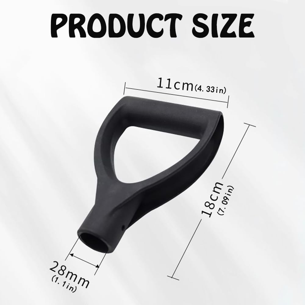 1 Pcs D-Shape Shovel Handle - 28Mm inside Diameter Thickened Plastic Black D Grip Handle for Household and Agricultural Tools - Replacement Grip for Digging and Raking Shovels image number 1