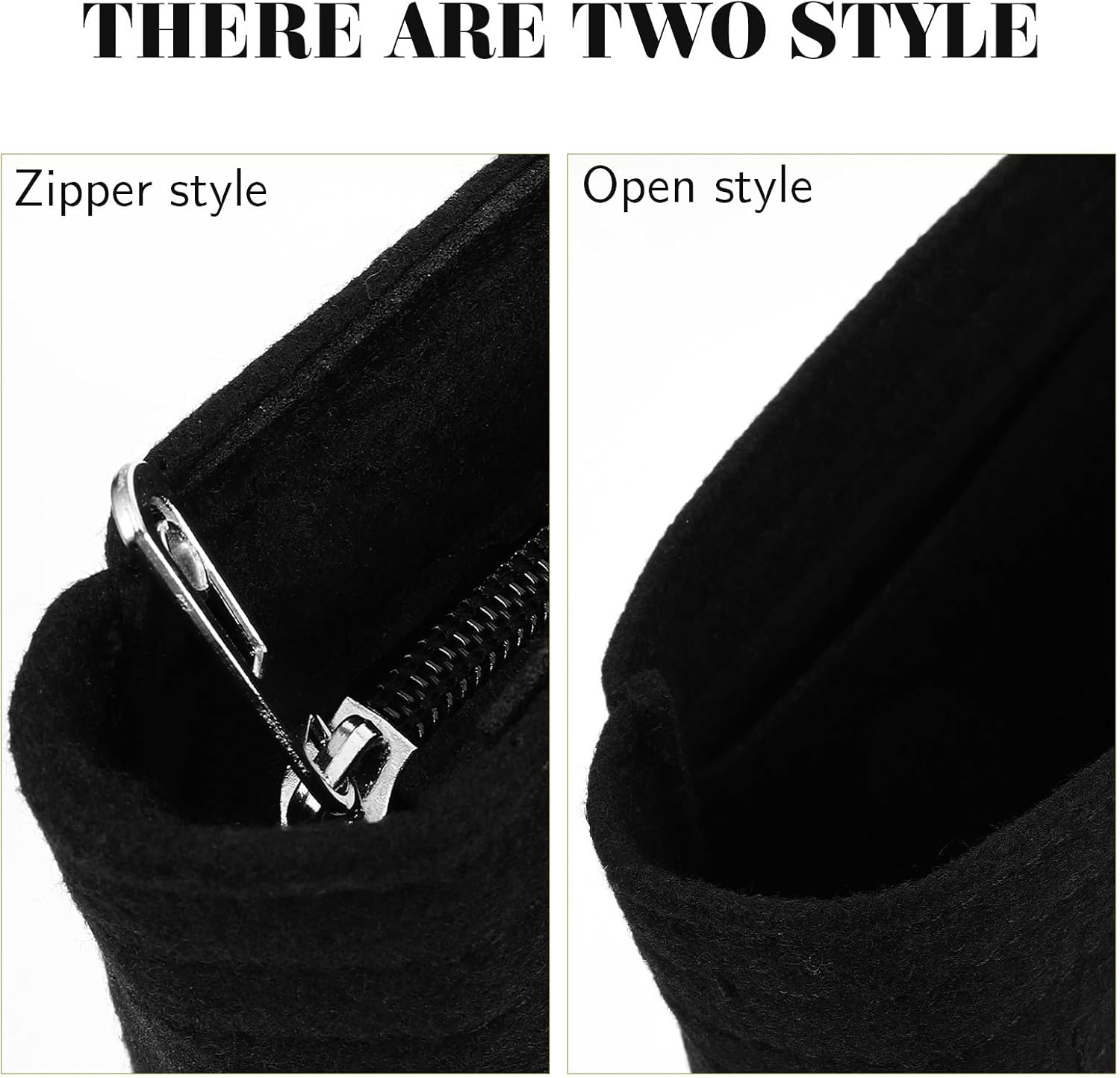 Yardwe 2Pcs Felt Purse Organizer Insert Bags with Zipper and Open Top, Tote Bag Liner for Women&rsquo;S Handbags, Purse Insert Organizer for Travel and Daily Use image number 4