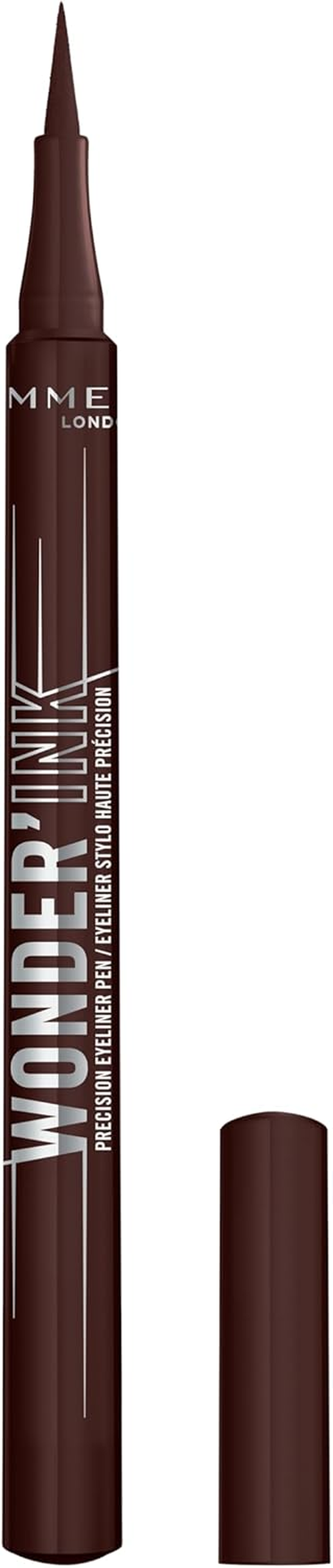 Rimmel Wonder'Ink, 002 Spiced Chestnut, Brown, Eyeliner, Eyeliner Pen, Precision Eyeliner, Precision Eyeliner Pen, Matte Eyeliner, Matte Finish, High Pigment, All Day Wear, Waterproof, Smudge-Proof, 1Ml (0.03Oz)