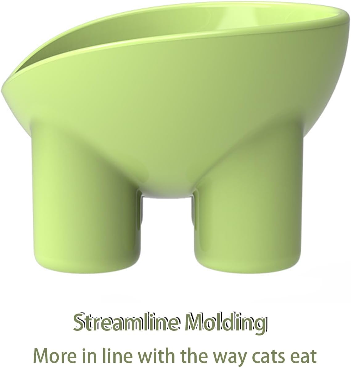 GDGZJJD Cat Bowl with Elephant Foot Base - Non-Slip Raised Plastic Pet Bowl Protects Your Pet'S Spine, Ideal for Cats, Puppies and Small Pets (Green)