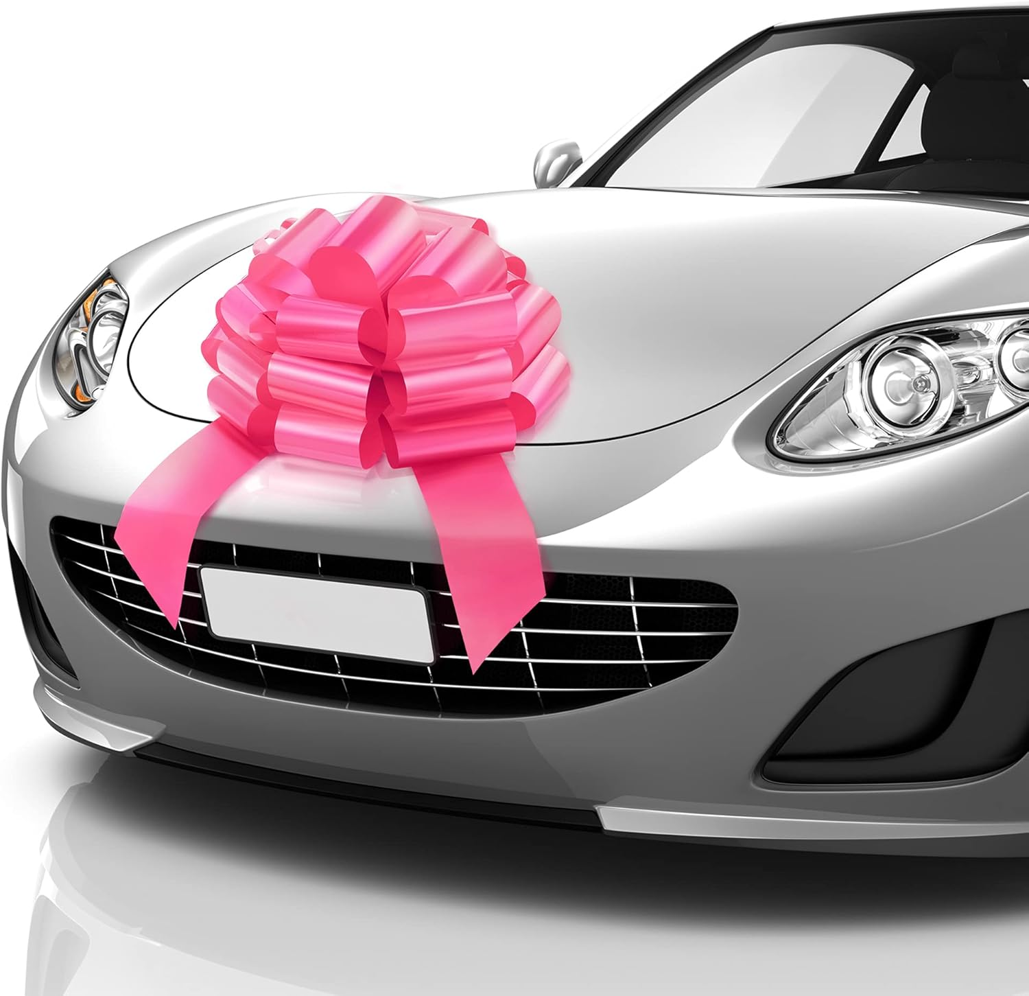 Zoe Deco - Big Car Bow - Metallic Red, 58 Cm - round Shape Gift Bows for Birthday, Christmas, Wedding Reception, Surprise Party - Large Gift Wrapping for Huge Present