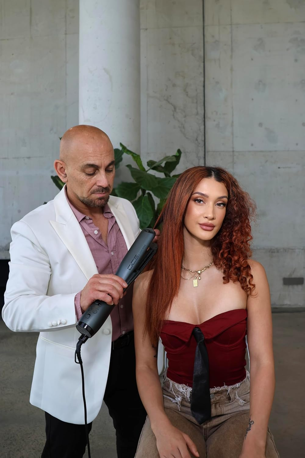 DCS by Joseph Mourad All-In-1 Hair Styling Tool, Professional Dryer, Curler and Straightener, Black image number 6